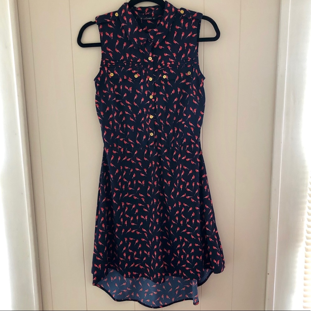 Navy shirt style dress